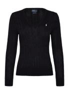 Polo Ralph Lauren Cable-Knit Cotton V-Neck Sweater Svart
