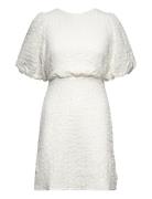 Bubbleroom Structured Bow Short Dress Vit