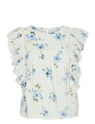Vila Viprinted O-Neck S/L Top/Ka Vit