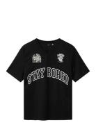 LMTD Nlmandreas Bod Poly L Ss Top Sky Svart