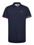 Tommy Jeans Tjm Slim Flag Cuff Polo Ext Marinblå