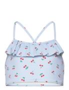 Lindex Bikini Top With Frill Aop Blå