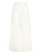 Monki Pleated High Waist Wide Leg Suiting Trousers Vit