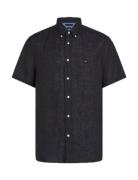 Tommy Hilfiger Pigment Dyed Linen Rf Shirt S/S Svart