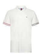 Tommy Jeans Tjm Slim Flag Cuff Polo Ext Vit