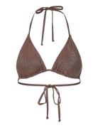Pieces Pclaomi Lurex Bikini Triangle Top Bc Brun