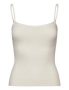 Monki Slim Strappy Tank Top Vit