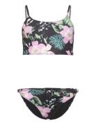 Roxy Shadow Floral Crop Tank Set Rosa
