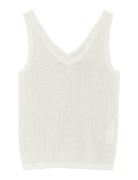 Vero Moda Vmluxlight Pointelle Sl V-Neck Top Vit