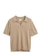 GANT Linen Blend Ss Polo Beige