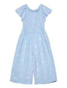 Lindex Jumpsuit Ss Smock Aop Blå