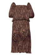 Ganni Pleated Georgette Brun