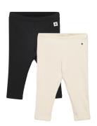 Lindex Leggings Basic Rib 2 Pack Svart