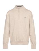 GANT Shield Cotton Half Zip Beige