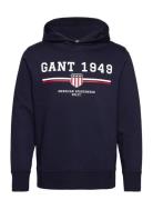 GANT Graphic Hoodie Marinblå
