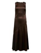 Object Objsally Sl Long High Neck Dress E Div Brun