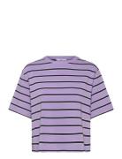 Mango Striped Over D T-Shirt Lila