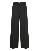 Monki High Waisted Wide Leg Twill Trousers Svart