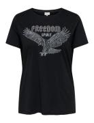 ONLY Carmakoma Carcruz Life Ss O-Neck Reg Tee Jrs Svart