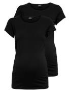 Only Maternity Olmlovely Life S/S Ck Top2Pack Noos Svart