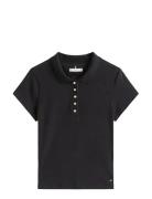 Tommy Hilfiger Gold Button Slim Ss Polo Svart