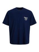 Jack & J S Jornorrebro Typo Tee Ss Crew Neck Sn Jnr Marinblå