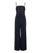 Lauren Ralph Lauren Satin Back Crepe-Jumpsuit Svart