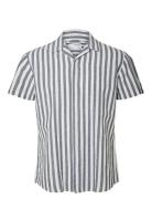 Selected Slhrelaxsun Shirt Ss Resort Blå