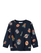 Name It Nmmleland Ls Nreg Sweat Box Bru Marinblå