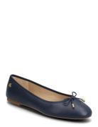 Lauren Ralph Lauren Jayna Nappa Leather Flat Marinblå
