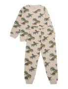Minymo Pyjamas Ls Set Aop Kräm