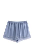 Lindex Shorts Lace Satin Blå