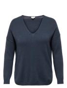 ONLY Carmakoma Carmargareta Ls Pullover Knt Noos Marinblå