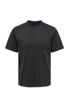 ONLY & SONS Onsotis Life Reg Mock Neck Tee Svart