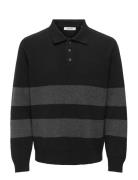 ONLY & SONS Onshope Rlx Ls Polo Knit Life Svart