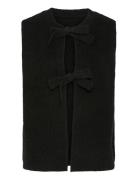 Pieces Pcsilly Sl Rev Tie Vest Knit Noos Bc Svart