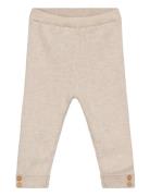 Mango Stripes Knitted Leggings Beige