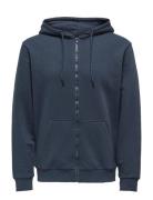 ONLY & SONS Onsceres Zip Thr. Hoodie Sweat Noos Marinblå