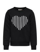 Kids Only Koglinna Heart O-Neck Sweat Ot Swt Svart