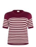 Kaffe Curve Kclizzy Striped Pullover Burgundy
