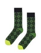 Happy Socks Mini Argyle Jaquard Sock Khaki Green