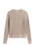 Tommy Hilfiger Co Cable Fine Gg C-Nk Ls Sweater Beige