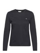 GANT Reg Shield Ls T-Shirt Marinblå