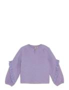Daily 7 T-Shirt Longsleeve Ruffle Lila