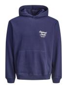 Jack & J S Jornorrebro Typo Back Sweat Hood Sn Jnr Marinblå