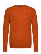 Polo Ralph Lauren Cable-Knit Wool-Cashmere Sweater Orange