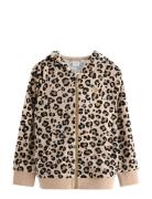 Lindex Hoodjacket Velour Aop Leo Beige