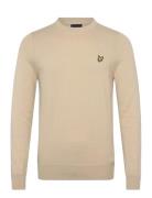 Lyle & Scott Cotton Merino Crew Neck Jumper Beige