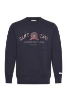 GANT Graphic Sweat C-Neck Marinblå