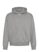 Weekday Loose Fit Zip Hoodie Grå